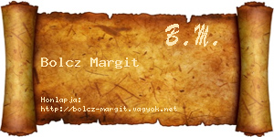 Bolcz Margit névjegykártya